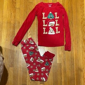 Carter's Red Kids Pajama Set with Holiday Print